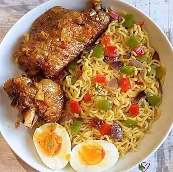 Nigerian Flavored Instant Noodles Breakfast 